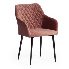 Кресло BREMO (mod. 708) / 1 шт. в упаковке ткань/металл, 58х55х83 см, высота до сиденья 48 см, коралловый barkhat 15 /черный