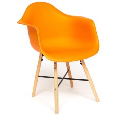 Кресло CINDY (EAMES) (mod. 919) / 1 шт. в упаковке дерево бук/металл/сиденье пластик, 60*62*79см, оранжевый/orange with natural legs
