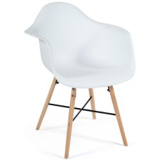 Кресло CINDY (EAMES) (mod. 919) / 1 шт. в упаковке дерево бук/металл/сиденье пластик, 60*62*79см, белый/white with natural legs