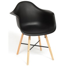 Кресло CINDY (EAMES) (mod. 919) / 1 шт. в упаковке дерево бук/металл/сиденье пластик, 60*62*79см, черный/black with natural legs