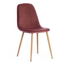 Стул BREEZE (mod. 4724) / 1 шт. в упаковке металл/вельвет, 44х48х87см, коралловый/натуральное дерево