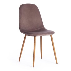Стул BREEZE (mod. 4724) / 1 шт. в упаковке металл/вельвет, 44х48х87см, серо-бежевый/натуральное дерево