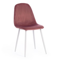 Стул BREEZE (mod. 4724) вельвет/металл, 44 х 53 х 87 см, Coral (коралловый) HLR44 / белый