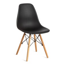 Стул CINDY (EAMES) (mod. 001) дерево бук/металл/сиденье пластик, 51x46x82см, черный/black
