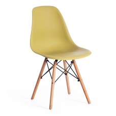 Стул CINDY (EAMES) (mod. 001) дерево бук/металл/сиденье пластик, 51x46x82см, оливковый 66012