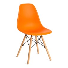 Стул CINDY (EAMES) (mod. 001) дерево бук/металл/сиденье пластик, 51x46x82см, оранжевый/orange