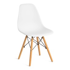 Стул CINDY (EAMES) (mod. 001) дерево бук/металл/сиденье пластик, 51x46x82см, white (белый)