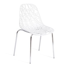 Стул CRISPY (mod. 61) металл, пластик,  44 x 56.5 x 80 см, White (белый) 11954/хром
