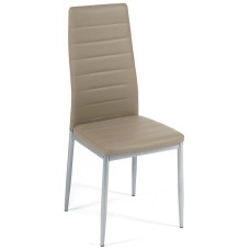Стул Easy Chair (mod. 24) металл/экокожа, 40x42x95.5, пепельно-коричневый/серый