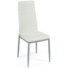 Стул Easy Chair (mod. 24) металл/экокожа, 40x42x95.5, слоновая кость/серый