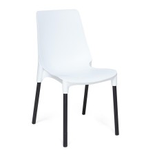Стул GENIUS (mod 75) / 1 шт. в упаковке металл/пластик, 46x56x84cм, белый/черные ножки