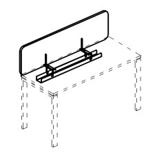 Экран настольный фронтальный тканевый с мягким наполнителем с кабель-каналом для стола 160