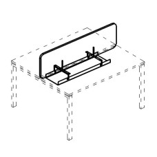 Экран настольный фронтальный тканевый с мягким наполнителем с широким кабель-каналом для стола 140