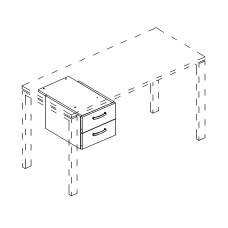 Тумба подвесная 2-ящичная (для стола 80)