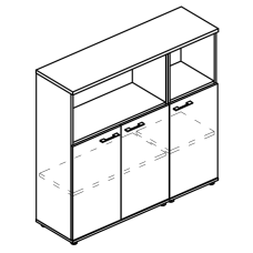 Шкаф средний комбинированный полузакрытый (топ ДСП)