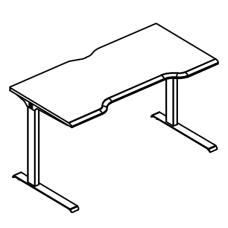 Стол эргономичный "Симметрия" на металлокаркасе МL (1 скос)