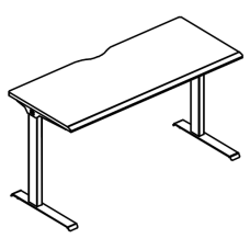 Стол письменный на металлокаркасе МL (1 скос)