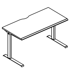 Стол письменный на металлокаркасе МL (1 скос)