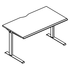 Стол письменный на металлокаркасе МL (1 скос)
