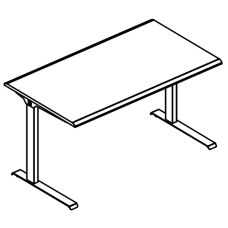 Стол письменный на металлокаркасе МL (2 скоса)