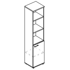 Шкаф для документов полузакрытый узкий (топ ДСП)