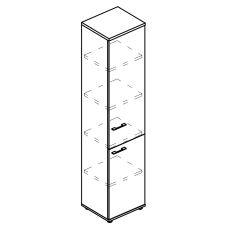 Шкаф для документов закрытый 2-х дверный узкий (топ ДСП)