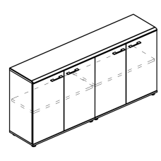 Шкаф низкий комбинированный закрытый (топ МДФ)