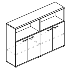 Шкаф средний комбинированный полузакрытый (топ МДФ)