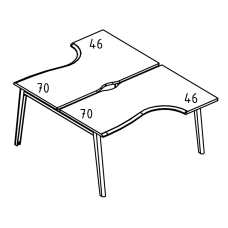 Рабочая станция "Классика" на металлокаркасе МТ (1 скос) (2х160)