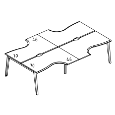 Рабочая станция "Классика" на металлокаркасе МТ (1 скос) (4х120)