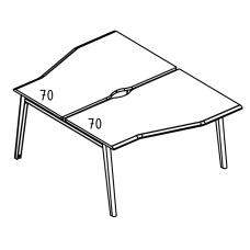 Рабочая станция "Техно" на металлокаркасе МТ (1 скос) (2х160)