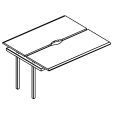 Секция стола рабочей станции на металлокаркасе МТ (1 скос) (2х160)