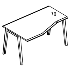 Стол эргономичный "Техно" на металлокаркасе МТ (2 скоса) левый
