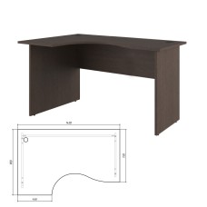 Стол эргономичный левый 140x90x75
