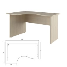 Стол эргономичный левый 140x90x75