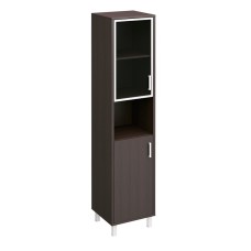 Шкаф левый стекло в раме + ДСП без замка + ниша