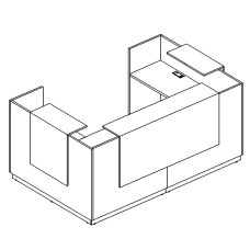 Стойка ресепшн П-образная (полки высокие)