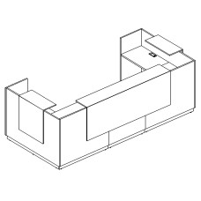 Стойка ресепшн П-образная (полки высокие)
