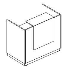 Стойка ресепшн прямая (полка высокая)