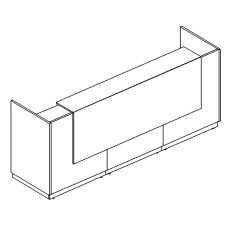 Стойка ресепшн прямая (полка высокая) с подсветкой
