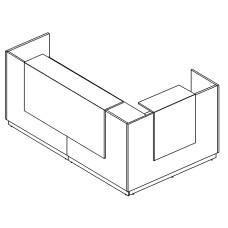Стойка ресепшн угловая левая (полки высокие)