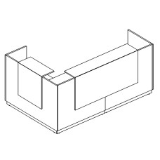 Стойка ресепшн угловая правая (полки высокие) с подсветкой